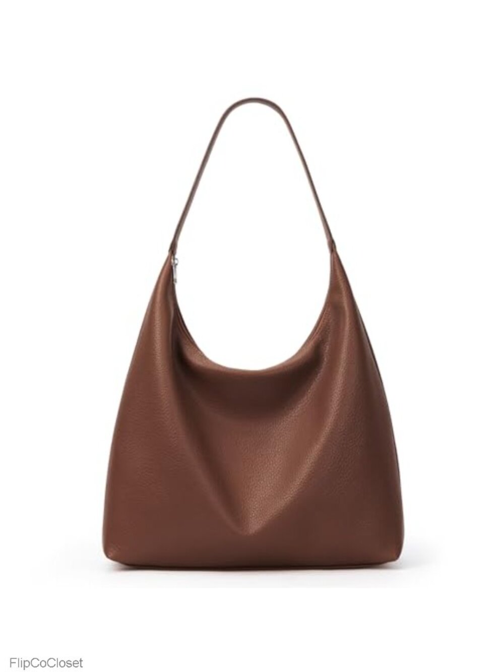 Vegan Faux Leather Slouchy Hobo Tote Bag, Large Capacity, Zipper Closure
